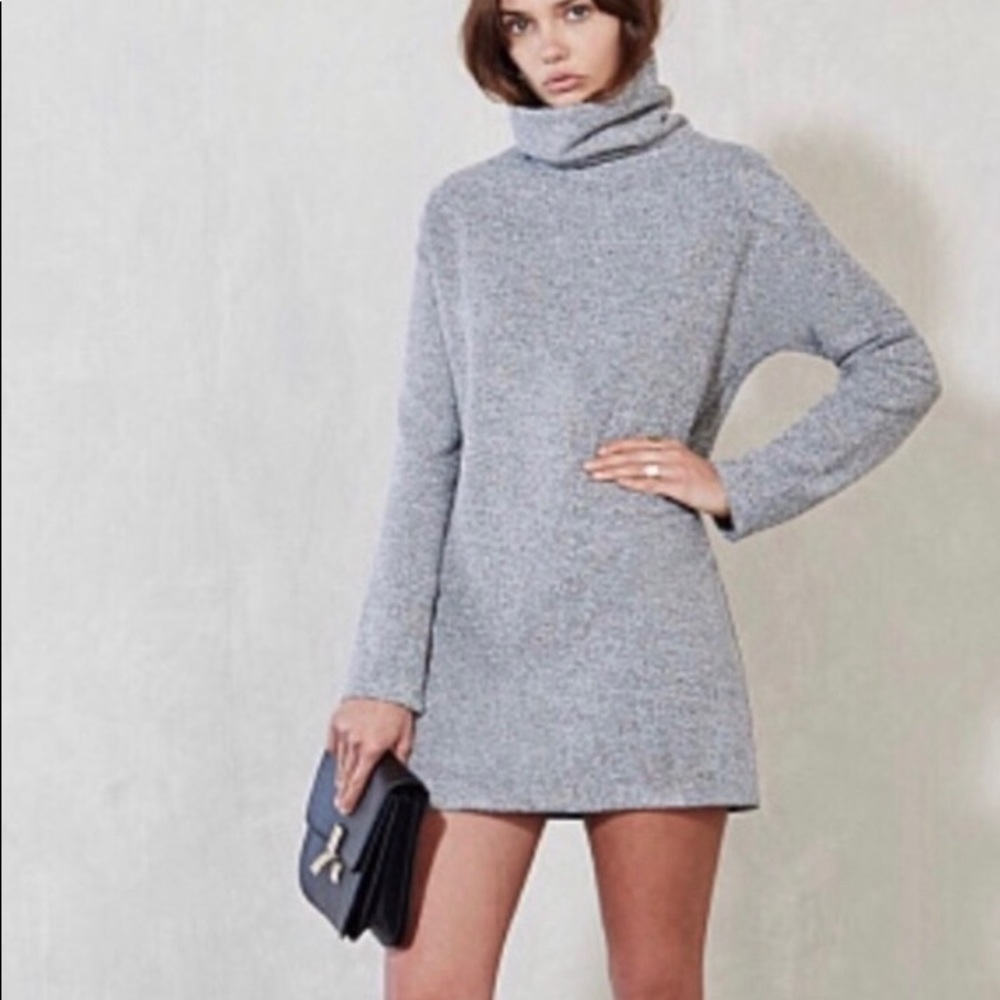 Gray turtleneck sweater